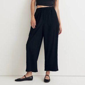 Madewell Crinkled Crepe Straight-Leg Crop Pants